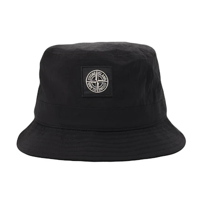 STONE ISLAND Black Bucket Hat Unisex Sunshade Comfortable Couple Style. 781599376-V0029