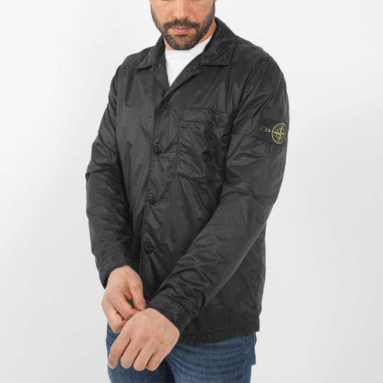 Stone Island Black Casual Jacket with Chest Pocket and Side Patch for Men. 781511025-V0029 圖 3