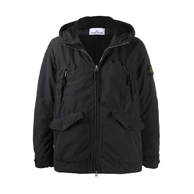 Stone Island Black Casual Solid Color Hooded Jacket 731540931-V0065
