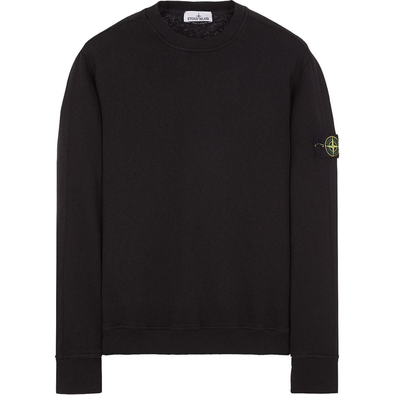 Stone Island Black Crewneck Badge Sweatshirt Long Sleeve Pullover 801566060-A0029