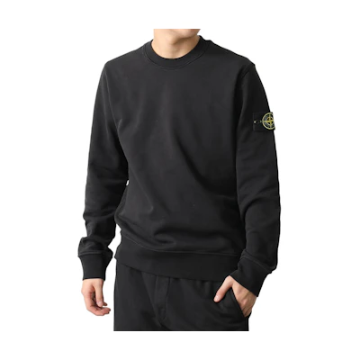 Stone Island Black Crewneck Slim Fit Long Sleeve Sweatshirt 350224169-A0029