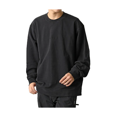 Stone Island Black Embroidered Logo Crewneck Loose Fit Sweatshirt Men 351013043-V0029