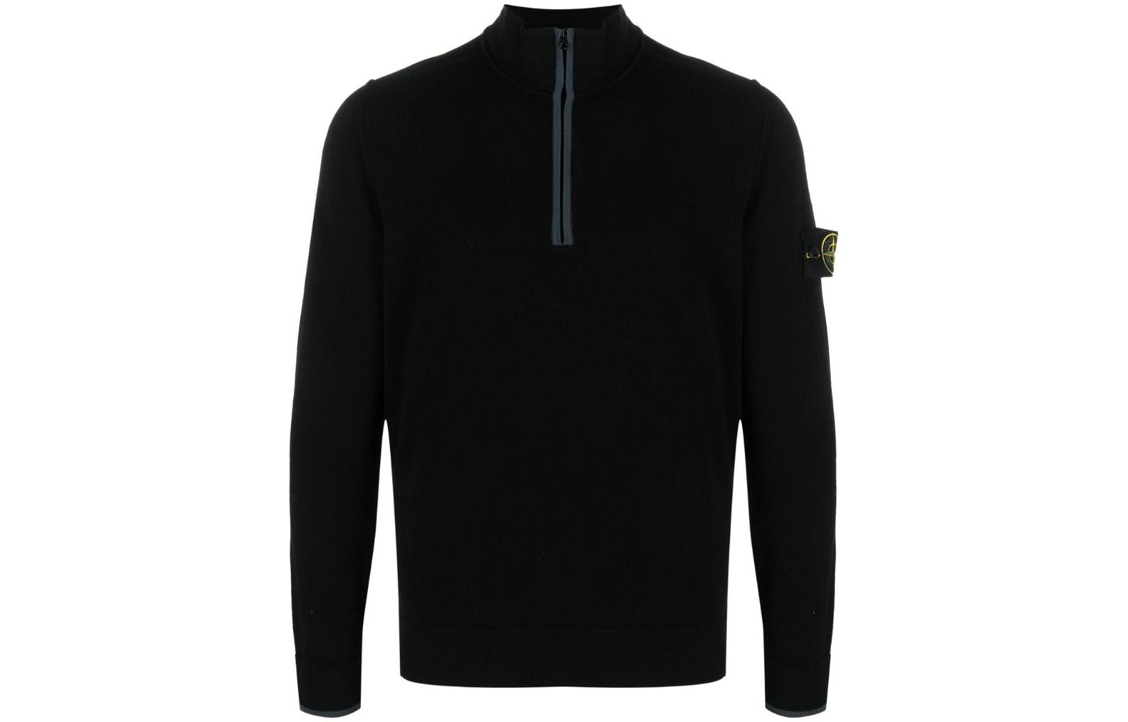 Stone Island Black Half-Zip Pullover Casual Sweatshirt 7915521A1-V0029