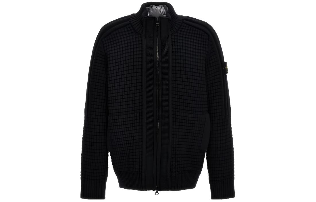 Stone Island Black High-Neck Full-Zip Jacket 7915539D5-V0029