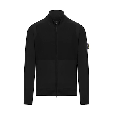 Stone Island Black High-Neck Logo Jacket Long Sleeve Outerwear 8015538B4-V0029