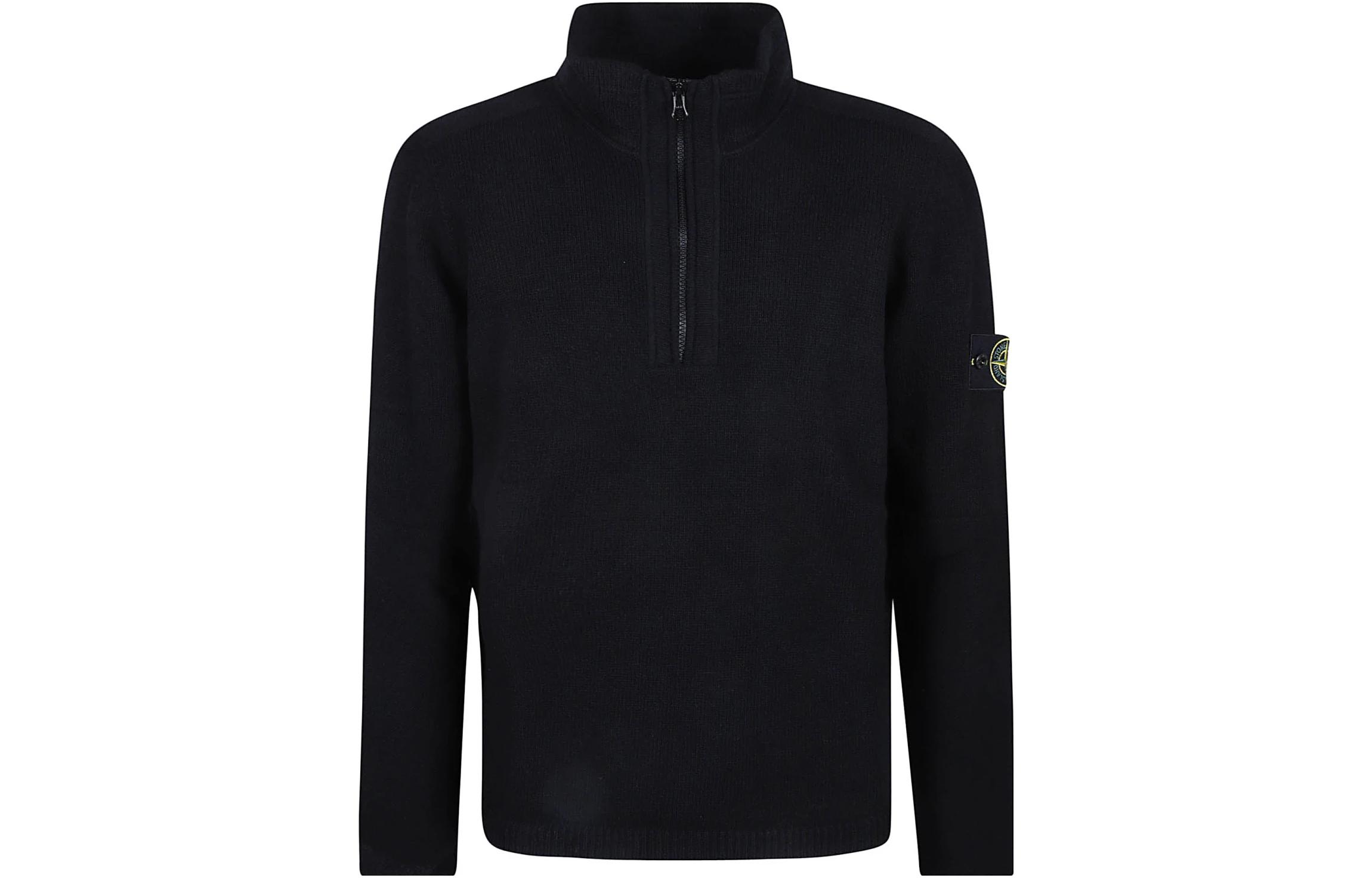 STONE ISLAND Black High-Neck Plain Long-Sleeve Sweater Men. 7915529A3-V0029