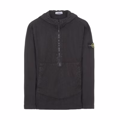 Stone Island Black Hooded Jacket with Logo Badge for Men 7915103WN-V0129