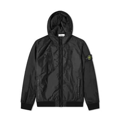 Stone Island Black Hooded Jacket with Simple Pocket Design 751542223-V0029