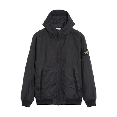 Stone Island Black Hooded Zip-Up Jacket 791540823-A0020