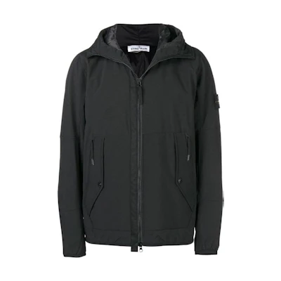 Stone Island Black Hooded Zip-Up Loose-Fit Long Sleeve Jacket 691541027-V0029