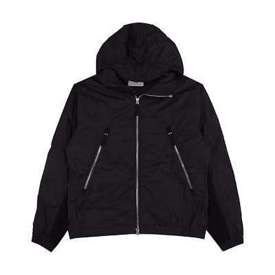 Stone Island Black Hooded Zip Jacket with Letter Print Design 8015413G2-V0029