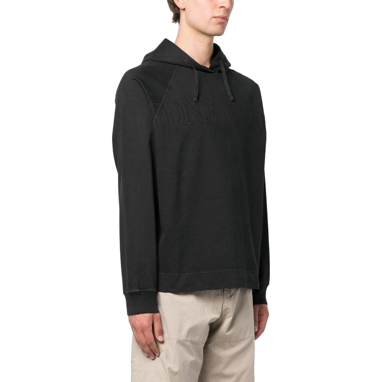 Purchase Stone Island 黑色連帽衫 寬鬆款 字母設計 781563355-V0129