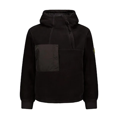 Stone Island Black Hoodie with Badge Logo Long Sleeve - Slim Fit 811542753-V0029