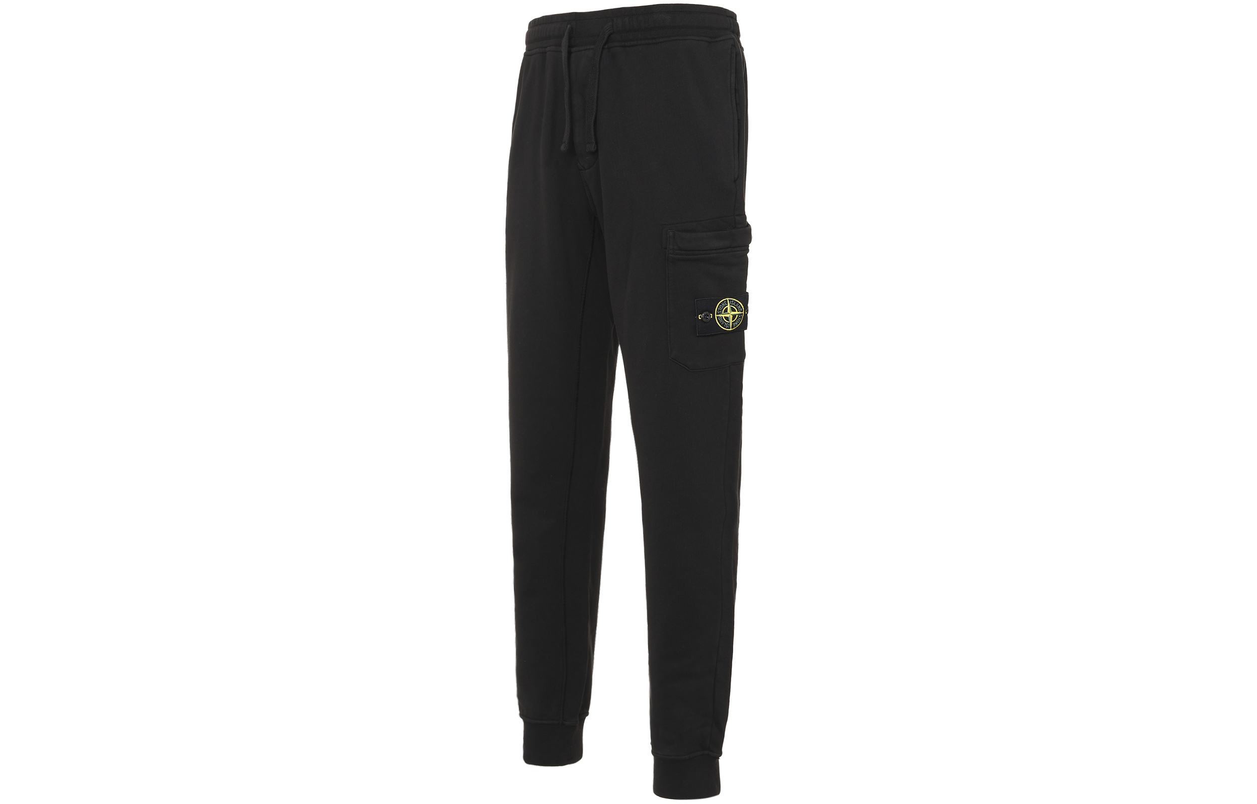 Stone Island Black Logo Patch Casual Pants  Autumn Collection 721564551-V0029
