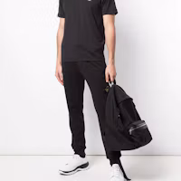 Details for Stone Island Black Logo Patch Casual Pants Autumn Collection 721564551-V0029