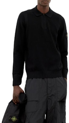 STONE ISLAND 黑色標誌補丁男士長袖針織毛衣 8115558A4-V0029 Order STONE ISLAND 黑色標誌補丁男士長袖針織毛衣 8115558A4-V0029