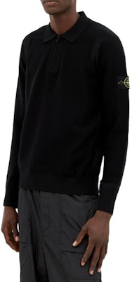 STONE ISLAND 黑色標誌補丁男士長袖針織毛衣 8115558A4-V0029 Shop STONE ISLAND 黑色標誌補丁男士長袖針織毛衣 8115558A4-V0029