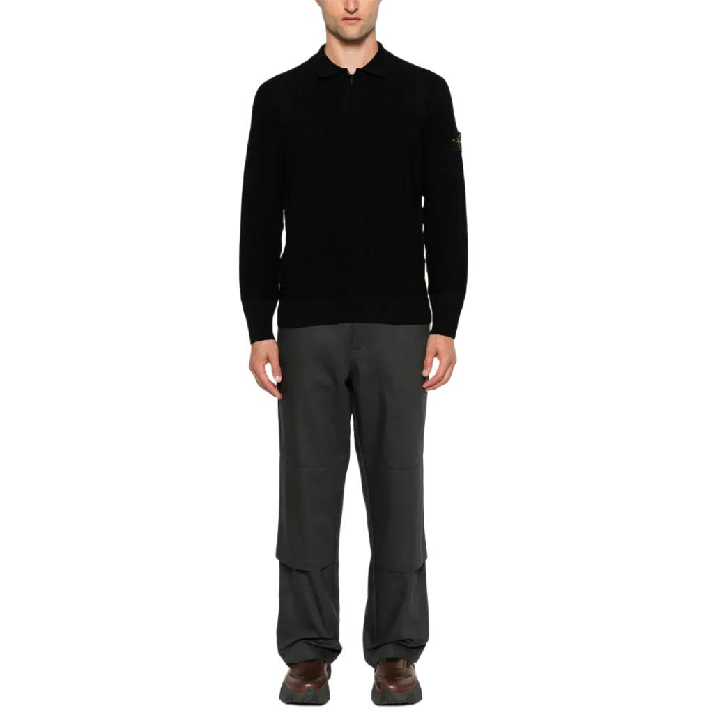 Details for STONE ISLAND 黑色標誌補丁男士長袖針織毛衣 8115558A4-V0029