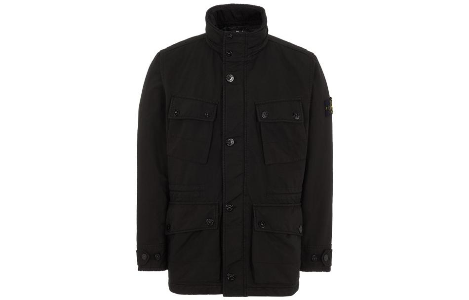 Stone Island Black Logo Patch Multi-Pocket Long-Sleeve Jacket 771541249-V0029
