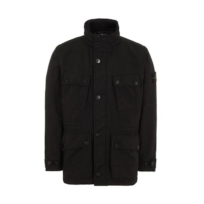 Stone Island Black Logo Patch Multi-Pocket Long-Sleeve Jacket 771541249-V0029