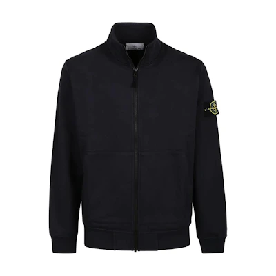 Stone Island Black Logo Patch Zip-Up Jacket for Men 101564351-A0020