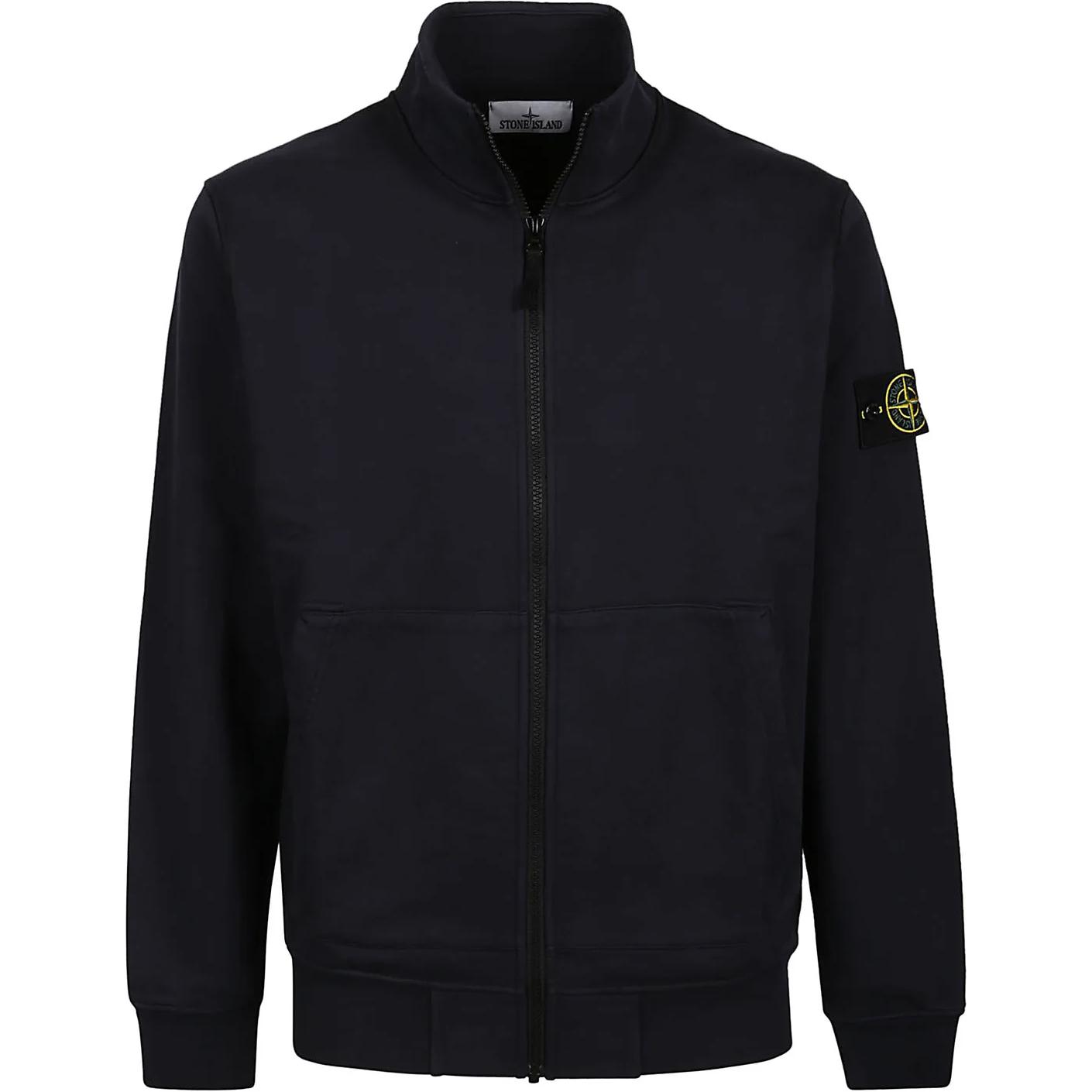 Stone Island Black Logo Patch Zip-Up Jacket for Men 101564351-A0020 圖 2