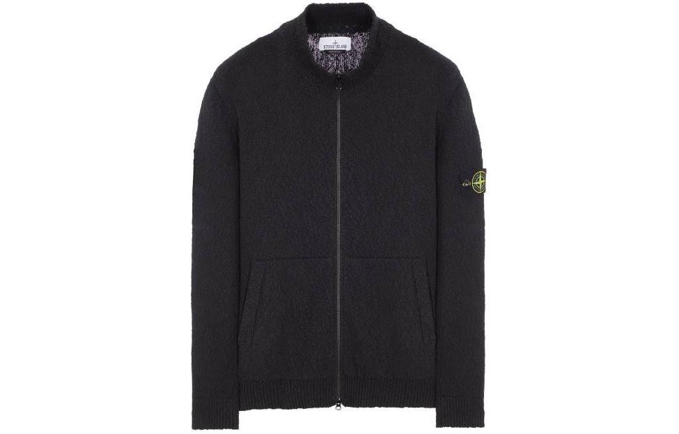 Stone Island Black Long-Sleeve Jacket with Arm Badge 8015561B1-V0029
