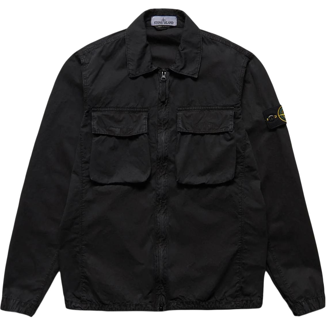 Stone Island Black Long Sleeve Jacket with Side Logo Badge 7215114WN-V0129