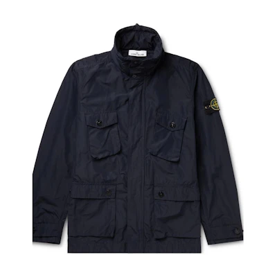 Stone Island Black Multi-Pocket Logo Patch Zip Jacket for Men 741540922-V0020