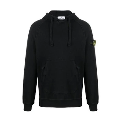 Stone Island Black Pullover Hoodie for Men with Iconic Patch Design 741563860-V0029