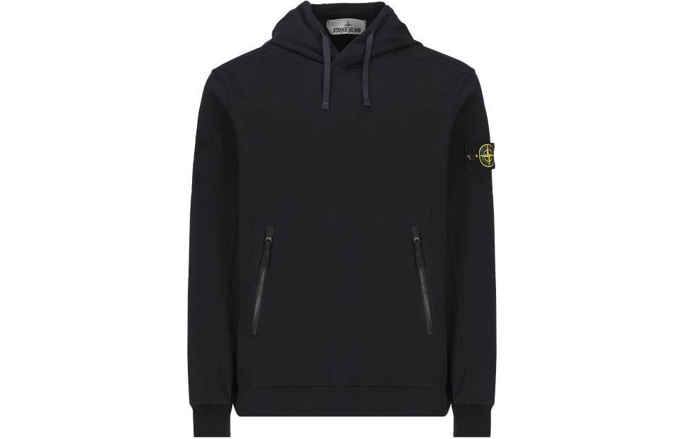 Stone Island Black Pullover Hoodie Sweatshirt - Solid Color 781560452-V0020