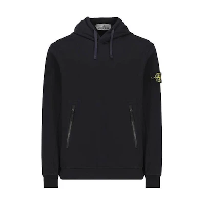Stone Island Black Pullover Hoodie Sweatshirt - Solid Color 781560452-V0020