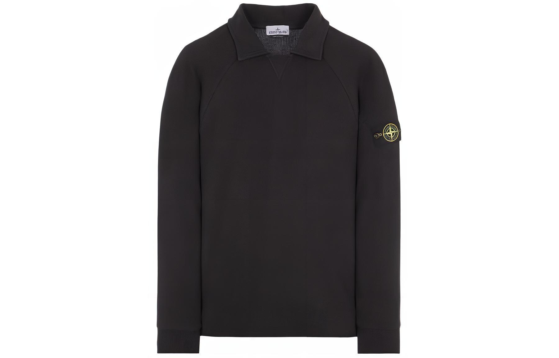 Stone Island Black Pullover Sweatshirt Long Sleeve Casual Style 801562756-V0029