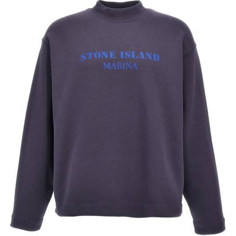 Stone Island Black Pullover Sweatshirt with Letter Print Design 8115631X5-V0026