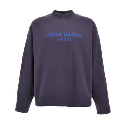 Stone Island Black Pullover Sweatshirt with Letter Print Design 8115631X5-V0026