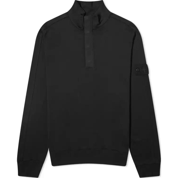 Stone Island Black Pullover Sweatshirt with Logo Patch for Men 8015655F3-V0029
