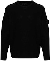 Stone Island Black Pure Color Logo Crewneck Long-Sleeve Sweater 8015539FA-V0029 Stone Island Black Pure Color Logo Crewneck Long-Sleeve Sweater 8015539FA-V0029