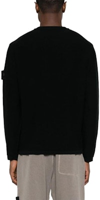 Stone Island 黑色純色Logo長袖圓領毛衣 8015539FA-V0029 Shop Stone Island 黑色純色Logo長袖圓領毛衣 8015539FA-V0029