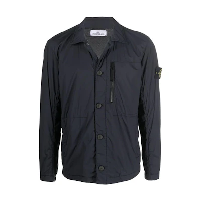 Stone Island Black Single-Breasted Shirt Jacket 761541431-V0020