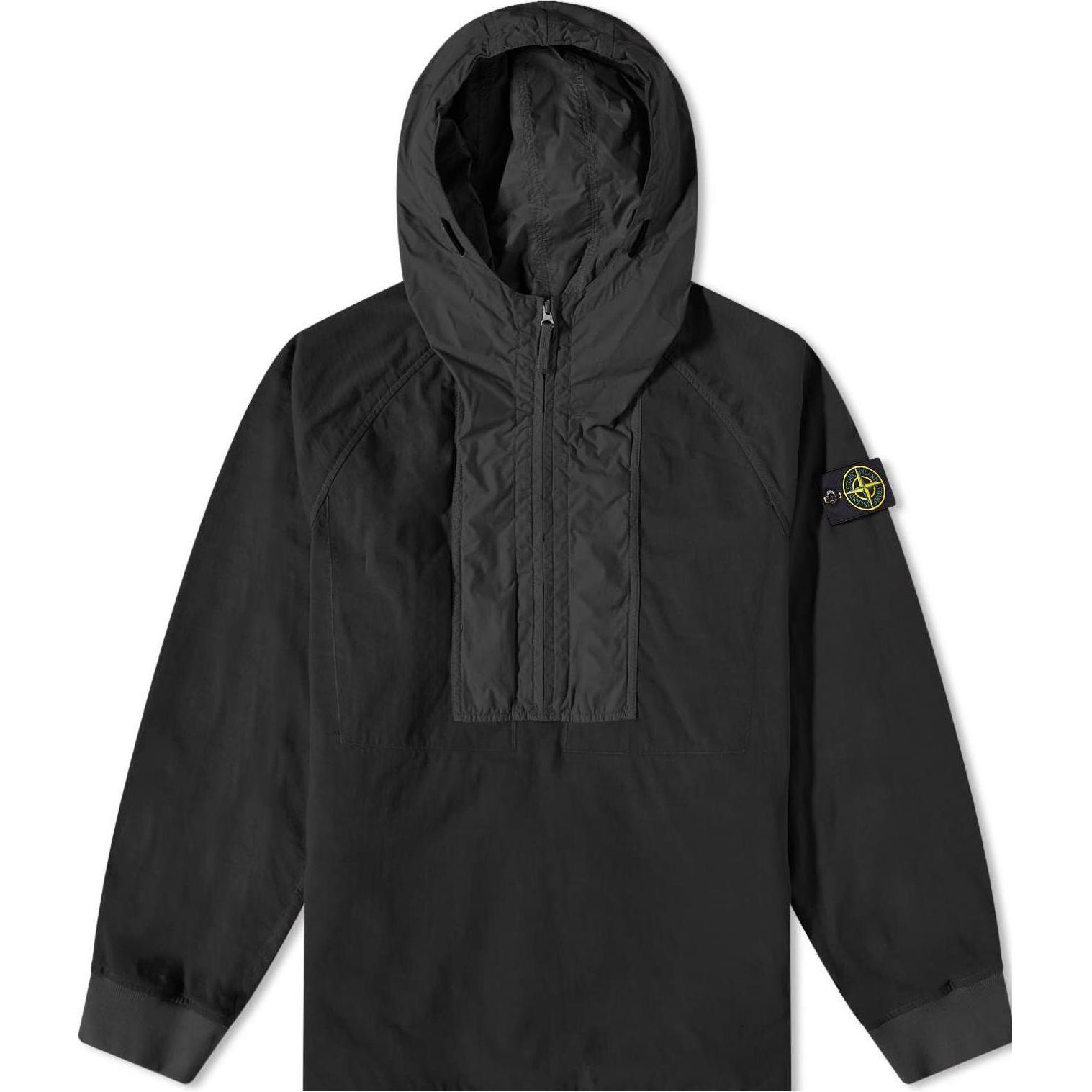 Stone Island Black Solid Color Hooded Casual Jacket 781543632-V0029