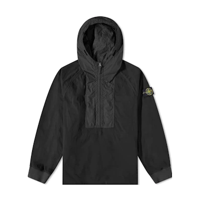 Stone Island Black Solid Color Hooded Casual Jacket 781543632-V0029