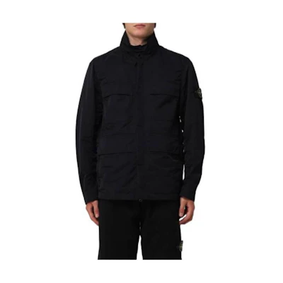 Stone Island Black Solid Color Zip-Up Jacket for Men 781542730-V0029