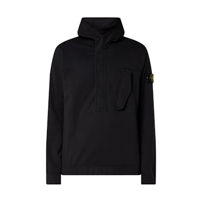 Stone Island Black Solid Color Zipped Hoodie with Long Sleeves 761562051-V0029