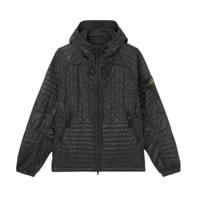 Stone Island Black Solid Color Zipper Hoodie Jacket 811543232-V0029