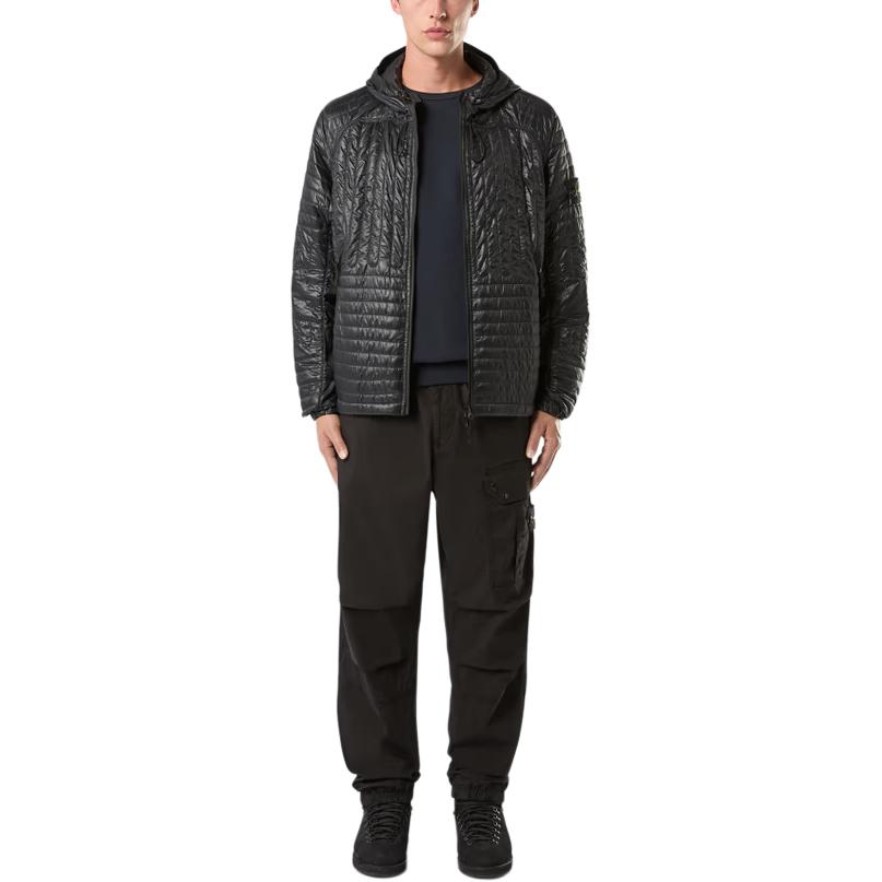 Stone Island Black Solid Color Zipper Hoodie Jacket 811543232-V0029 圖 4