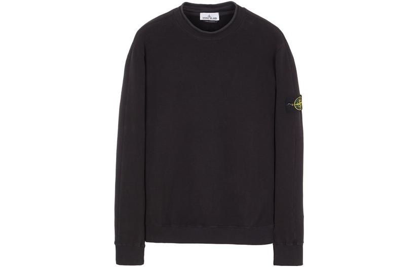 Stone Island Black Solid Crewneck Pullover Sweatshirt Long Sleeve 791561352-V0011