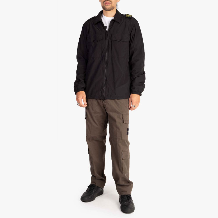 Stone Island Black Solid Shoulder Badge Shirt Jacket  Fall Collection 731511303-V0029 圖 4