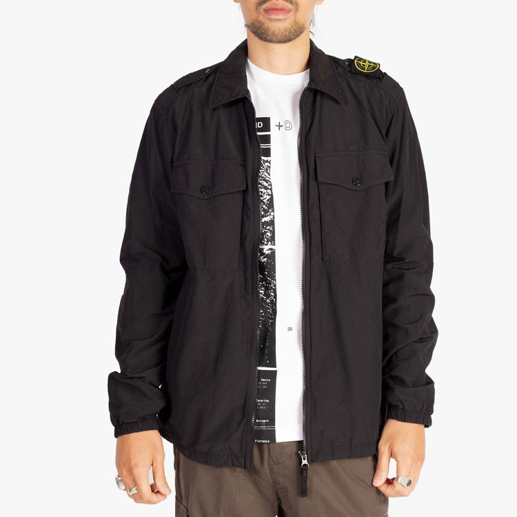 Stone Island Black Solid Shoulder Badge Shirt Jacket  Fall Collection 731511303-V0029 圖 5