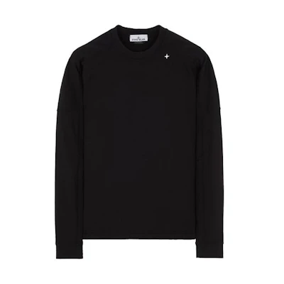 Stone Island Black Star Embroidered Crewneck Sweatshirt Mens Long Sleeve 8015604G5-V0029