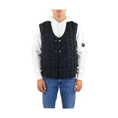 Stone Island Black V-Neck Sleeveless Jacket MO7719G0311-V0029